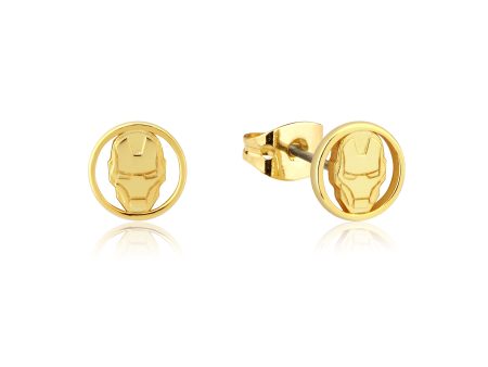 Disney Sterling Silver 14ct Gold Plated Iron Man Stud Earrings Online Sale