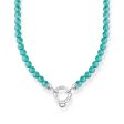 Thomas Sabo Charm Club Sterling Silver Turquoise Beads Charm 40-45cm Chain on Sale