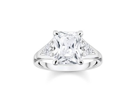 Thomas Sabo Heritage Sterling Silver CZ Cocktail Ring For Sale