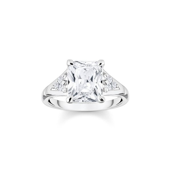 Thomas Sabo Heritage Sterling Silver CZ Cocktail Ring For Sale