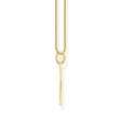 Thomas Sabo Engrav Gold Plated Sterling Silver Wide Tag CZ on 40-45cm Chain Online Hot Sale