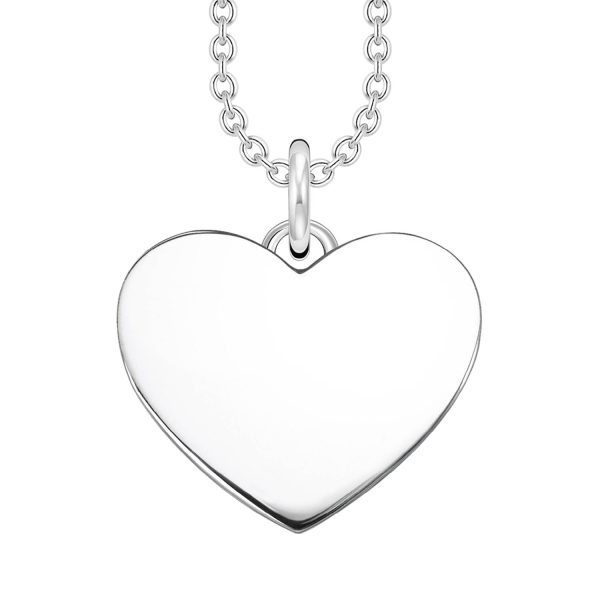 Thomas Sabo Engrav Sterling Silver CZ Heart Disc 40-45cm Chain Supply