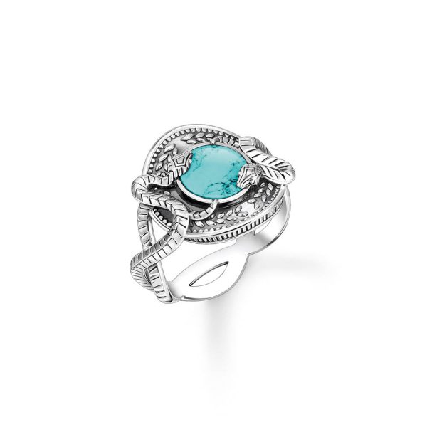 Thomas Sabo Sterling Silver Mystic Island Serpant Turqoise Ring Online Sale