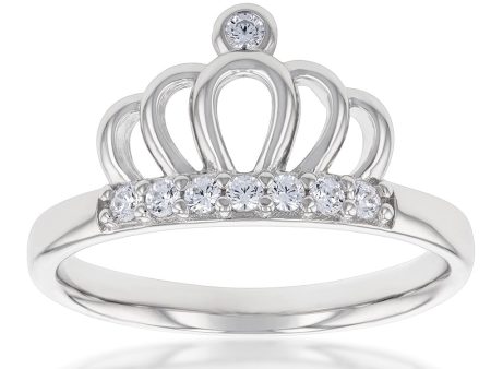 Sterling Silver Zirconia Crown Ring Fashion