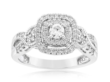 0.45 Carat Diamond Ring in 10ct White Gold on Sale