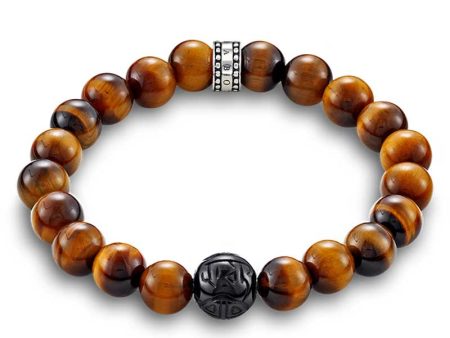 Thomas Sabo Sterling Silver Tiger Eye Bead 19cm Bracelet Supply