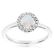 Sterlling Silver Cubic Zirconia And Created Opal Ring Hot on Sale