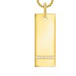 Thomas Sabo Engrav Gold Plated Sterling Silver Wide Tag CZ on 40-45cm Chain Online Hot Sale