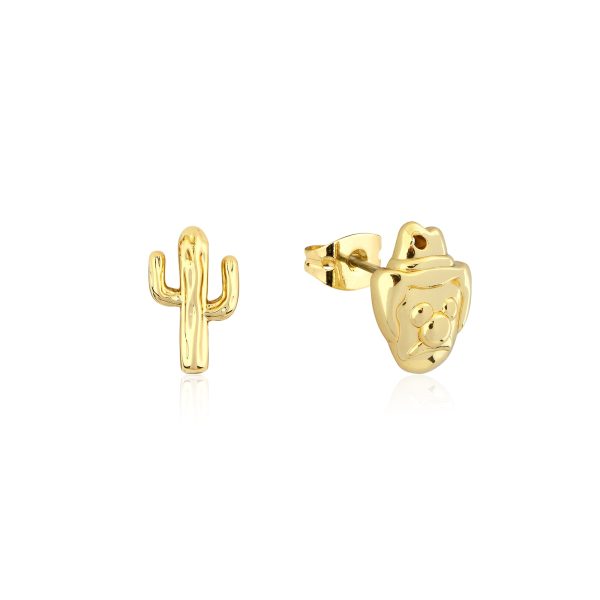 Streets Bubble O Bill Gold Plated Stainless Steel Cactus Mix Match Stud Earrings Hot on Sale