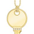 Thomas Sabo Engrav Gold Plated Sterling Silver Round Key CZ on 45-50cm Chain For Discount