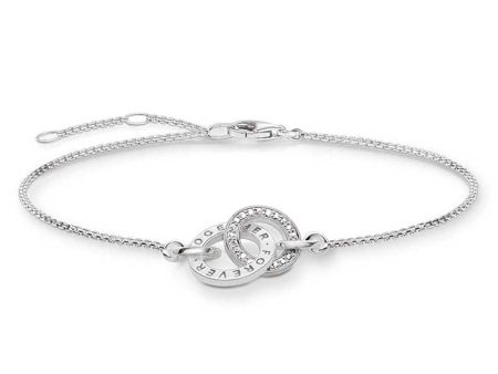 Thomas Sabo Sterling Silver CZ Rings 16.5-19.5cm Bracelet For Discount