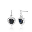 Sterling Silver Zirconia Heart Stud Drop Earrings Online Sale