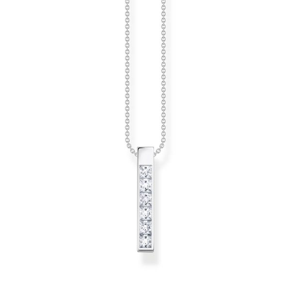 Thomas Sabo Heritage Engrav Sterling Silver CZ Bar On 40-45cm Chain Sale