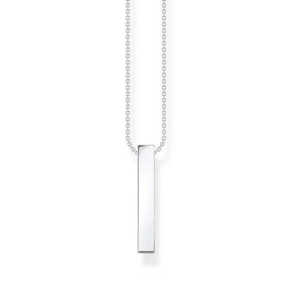 Thomas Sabo Sterling Silver Rainbow Engraved CZ Bar On 40-45cm Chain For Sale