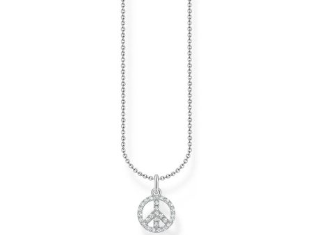 Thomas Sabo Sterling Silver Charm Club Rainbow Peace Pendant on Chain For Sale