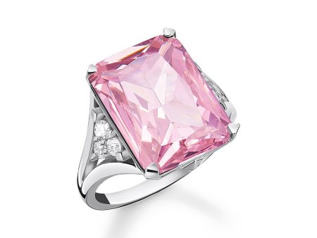 Thomas Sabo Sterling Silver Heritage Pink Stone Ring For Sale