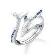 Thomas Sabo Sterling Silver Ocean Open Dolphin Blue Cubic Zirconia Ring Size O1 2 For Cheap