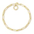 Thomas Sabo Charm Club Yellow Gold Plated Sterling Silver Long Link 17cm Bracelet For Cheap