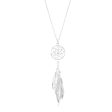 41cm Sterling Silver Multi Feather Dreamcatcher Drop Pendant Online