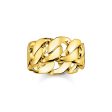 Thomas Sabo Rebel Sterling Silver Gold Plated Flat Curb Ring Supply