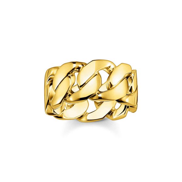 Thomas Sabo Rebel Sterling Silver Gold Plated Flat Curb Ring Supply