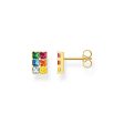 Thomas Sabo Sterling Silver Gold Plated Rainbow Heritage CZ Stud Earrings Online Hot Sale