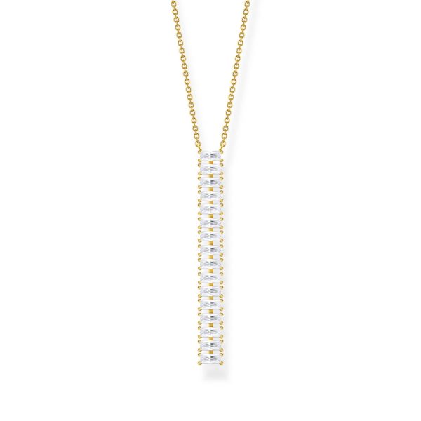 Thomas Sabo Heritage Gold Plated Sterling Silver CZ Bar on 40-45cm Chain Online Sale