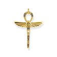 Thomas Sabo Sterling Silver Gold Plated Ankh Sign Beetle Black Pendant Online