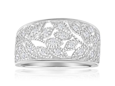 Sterling Silver Zirconia Pattern Ring Online