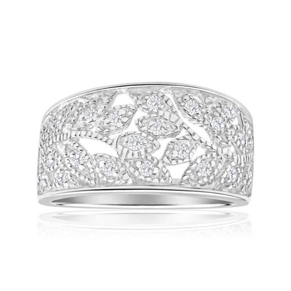 Sterling Silver Zirconia Pattern Ring Online