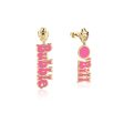 Streets Bubble O Bill Gold Plated Stainless Steel Logo 65mm Drop Earrings Fashion