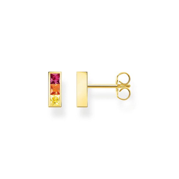 Thomas Sabo Sterling Silver Gold Plated Rainbow Bar Stud Earrings For Cheap