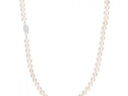 White Freshwater Fish Clasp Pearl Necklace Cheap