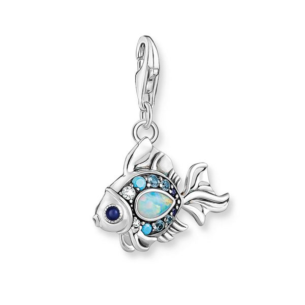 Thomas Sabo Sterling Silver Blue Spinel Fish Charm Discount