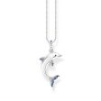 Thomas Sabo Sterling Silver Ocean Dolphin Blue Cubic Zirconia Pendant on 45cm Chain Online Sale