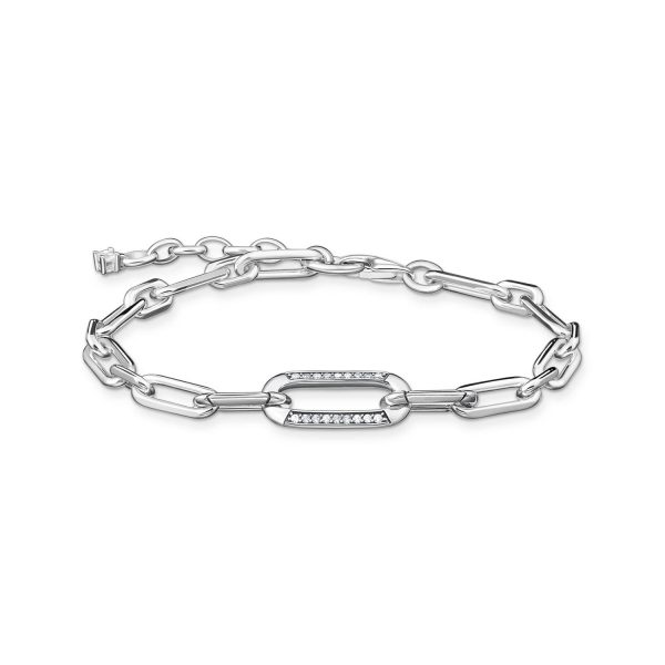 Thomas Sabo Heritage Sterling Silver Cubic Zirconia On Anchor 16-19 Bracelet Hot on Sale