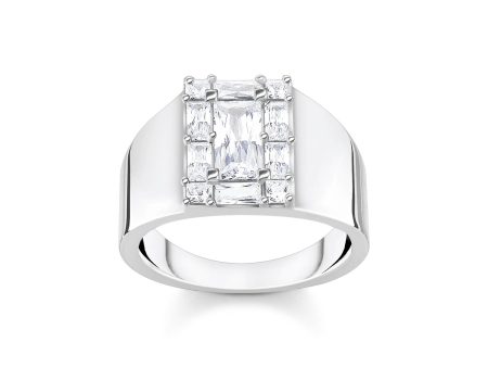 Thomas Sabo Heritage Sterling Silver Wide CZ Embellish Ring Hot on Sale