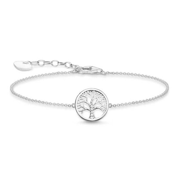 Thomas Sabo Sterling Silver Tree Of Life White CZ 16-19cm Bracelet Hot on Sale