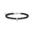 Thomas Sabo Charm Club Sterling Silver Onyx Bead Charm 16-19cm Bracelet For Sale