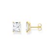 Thomas Sabo Sterling Silver Gold Plated Heritage CZ Stud Earrings Hot on Sale