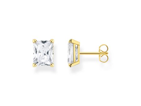 Thomas Sabo Sterling Silver Gold Plated Heritage CZ Stud Earrings Hot on Sale