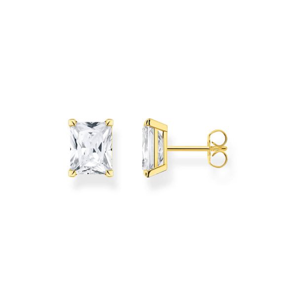 Thomas Sabo Sterling Silver Gold Plated Heritage CZ Stud Earrings Hot on Sale