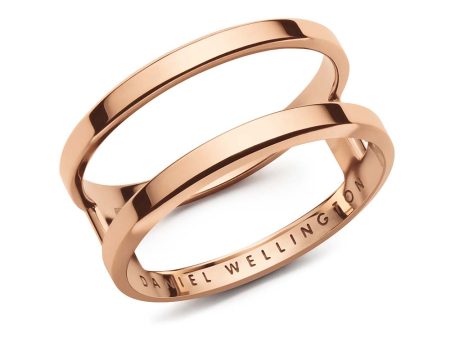 Daniel Wellington Rose Gold Plated Stainless Steel Elan Dual Ring Size  N  Sale