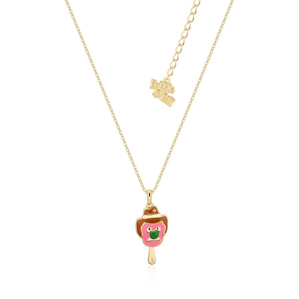 Streets Bubble O Bill Gold Plated Stainless Steel Enamel Pendant on 45+7cm Curb Chain Online now