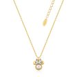 Disney Gold Plated Sterling Silver Minnie Mouse Pearl Pendant On Chain Fashion