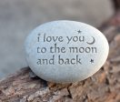 I love you to the moon and back - message paperweight stone by SJ-Engraving Online Sale