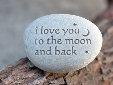 I love you to the moon and back - message paperweight stone by SJ-Engraving Online Sale