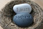 Our Nest Our Home (c) - Custom engraved couple s name stones in nest on Sale