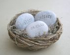 Personalized wedding gift for couple - Love Nest- engraved stones with names and date in bird nest Online Sale