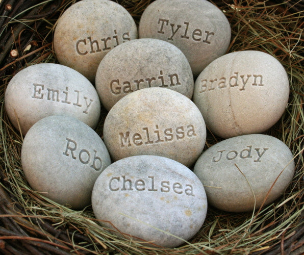 Grandmother personalized gift nest - Set of 9 engraved name stones  - Mom s Nest (c) by SJ-Engraving Online Hot Sale